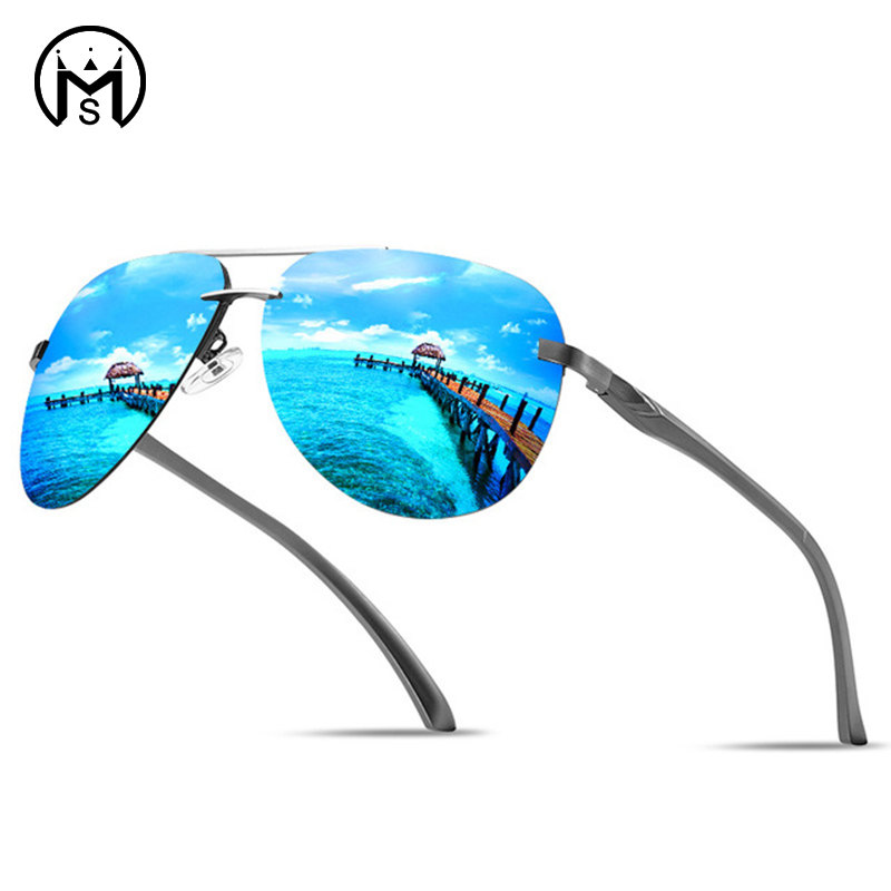 MS MEN AND WOMEN NEW TIDE POLARIZED SUNGLASSES DAZZLING CLAMS MIRROR ALUMINUM MAGNESIUM LIGHTWEIGHT DRIVE SUNGLASSES GLASSES