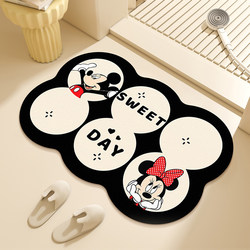 Mickey Minnie Bathroom Mat Diatom Mud Absorbent Mat Toilet Door Non Slip Foot Mat Toilet Bathroom Quick Drying Mat