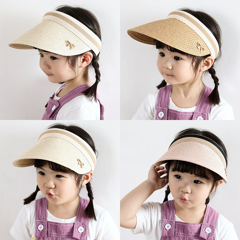 Baby hat summer children's big brim empty top hat girl sun straw hat boy travel sunshade sunscreen cool hat
