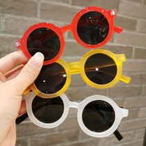  Childrens sunglasses Baby anti-ultraviolet sunglasses Men and women children retro sunglasses children wild round frame glasses