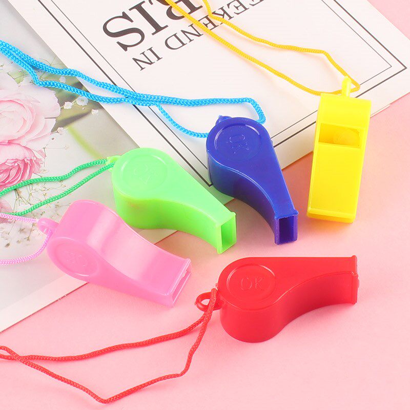 Plastic Whistles Children Toy Gift Refuelling Whistles whistles Whistle Fan's Rope Games Event