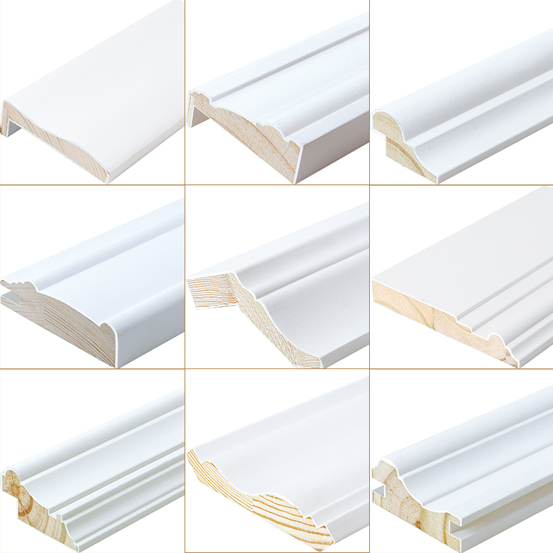 Solid wood Line TV Background wall rims Decorative Strips Pine Wood Painted wood Line skirting Corner Yang Corner Line Customisation-Taobao