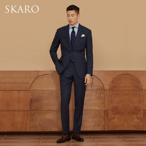 Шерстяной шелковый классический костюм, элитный пиджак классического кроя