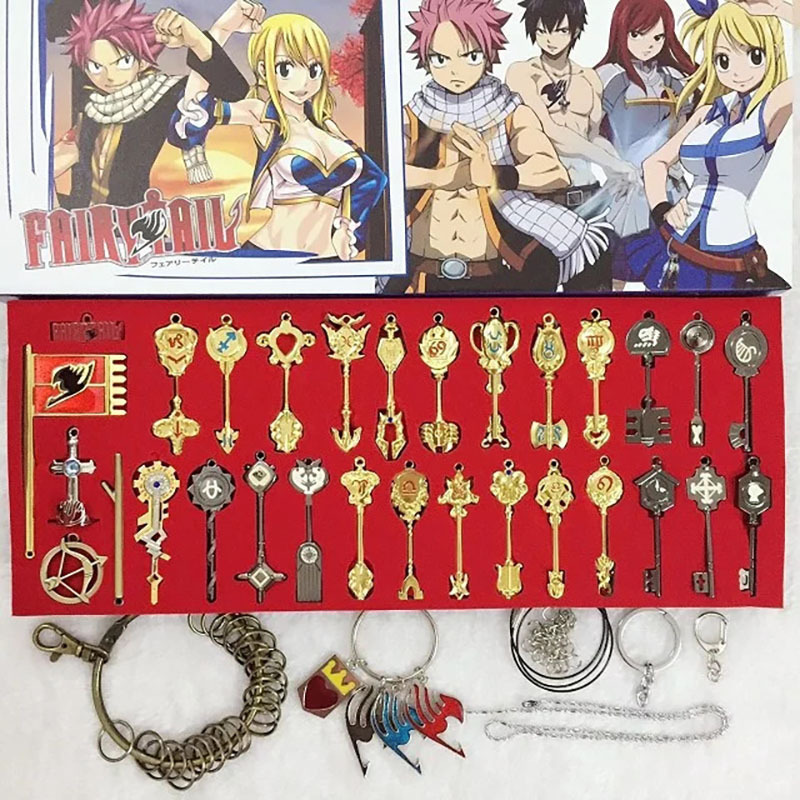 Fairy Tail Keychain Exquisite Alloy Lucy Star Spirit Key Set Constellation Key 35-Piece Set Hot Sale Fairy Tail Keychain Exquisite Alloy Lucy Star Spirit Key Set Constellation Key 35-Piece Set Hot Sale