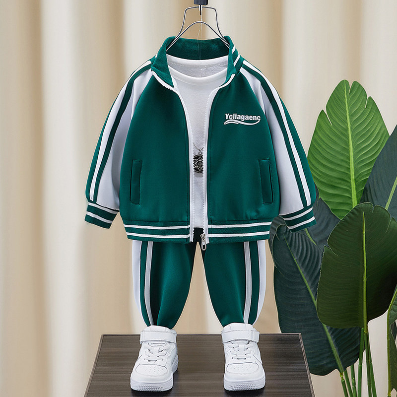 Boy Chun-style suit foreign pie 2022 new children's spring and autumn sports clothes for spring clothes baby boy spring clothes