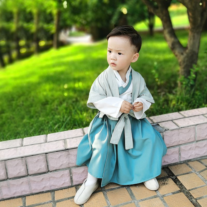Hanfu boy Chinese style ancient costume two-piece set children's thin section young master's clothing baby performance clothing suit children's summer clothing