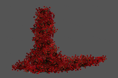 婚礼玫瑰瀑布红色花psd分层效果图设计素材结婚舞台商场布展场景-婚礼素材网