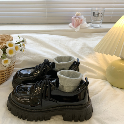 taobao agent Black demi-season universal Japanese footwear platform English style, 2023, trend of season, British style