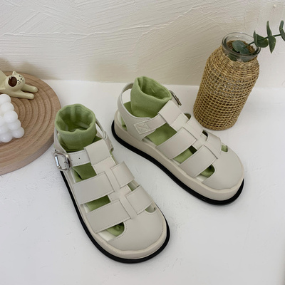 taobao agent Footwear, white suitable with a skirt platform, sports sandals, french style, 2023