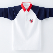 Childrens shirt 2021 spring new childrens t-shirt boys Polo shirt middle and large childrens base shirt middle and large boys
