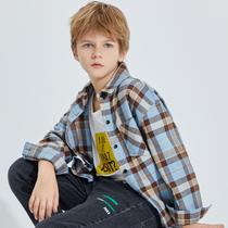 Childrens shirt Childrens clothing 2021 boys spring new shirt plaid comfortable simple long-sleeved medium and large boy boys