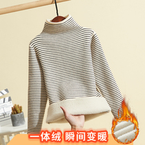Boys turtleneck sweater childrens 2020 new pullover autumn and winter childrens one-piece velvet plus velvet thickened boy base