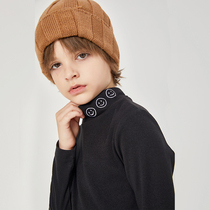 Boys De Velvet turtleneck base shirt Constant temperature winter clothes Boys middle and large childrens autumn clothes 10 long-sleeved t-shirt tide top inside