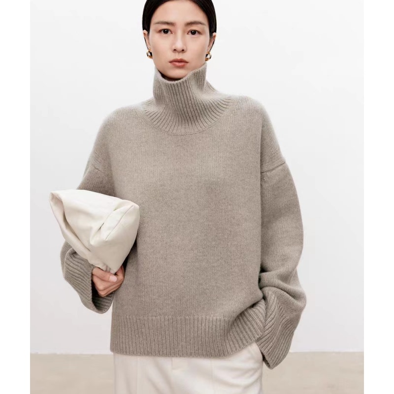 High-End Soft and Cozy Turtleneck 100% Pure Wool Sweater for Women, Loose and Oversized, Thick Knit Base Layer Top High-End Soft and Cozy Turtleneck 100% Pure Wool Sweater for Women, Loose and Oversized, Thick Knit Base Layer Top