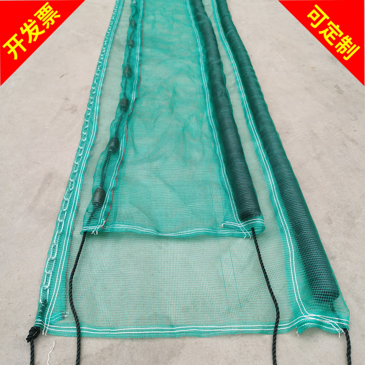 水面のゴミを清掃、河道汚染遮断ネット、コケ引きネット、水草ウキクサ回収ネット、コケ引きネット遮断遺物