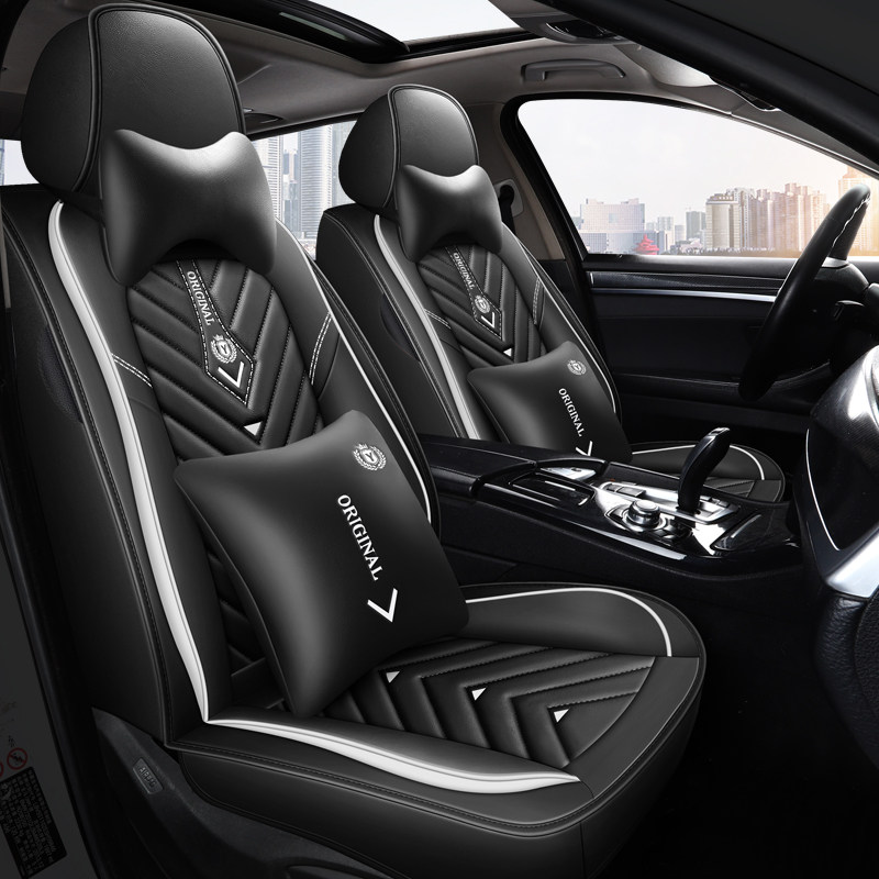 Car cushion four seasons universal full surrounded seat cover 21 new leather seat cover summer car 2020 net red seat cushion