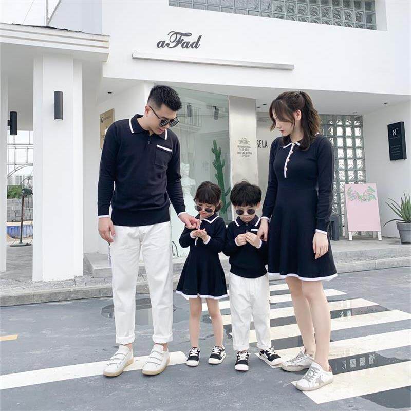 High-end pro-child clothing Spring and autumn clothing a family of three and four mother and mother female nepotism fashion and fashion Korean version Polo shirt-Taobao