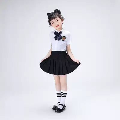 Children's school uniform summer two-piece Foreign School students School style children's clothing girls campus graduation photo class suit suit