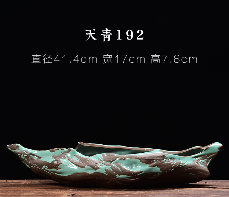 Large caliber meat platter flowerpot more ceramic creative desktop calamus green plant indoor asparagus potted landscape bonsai POTS