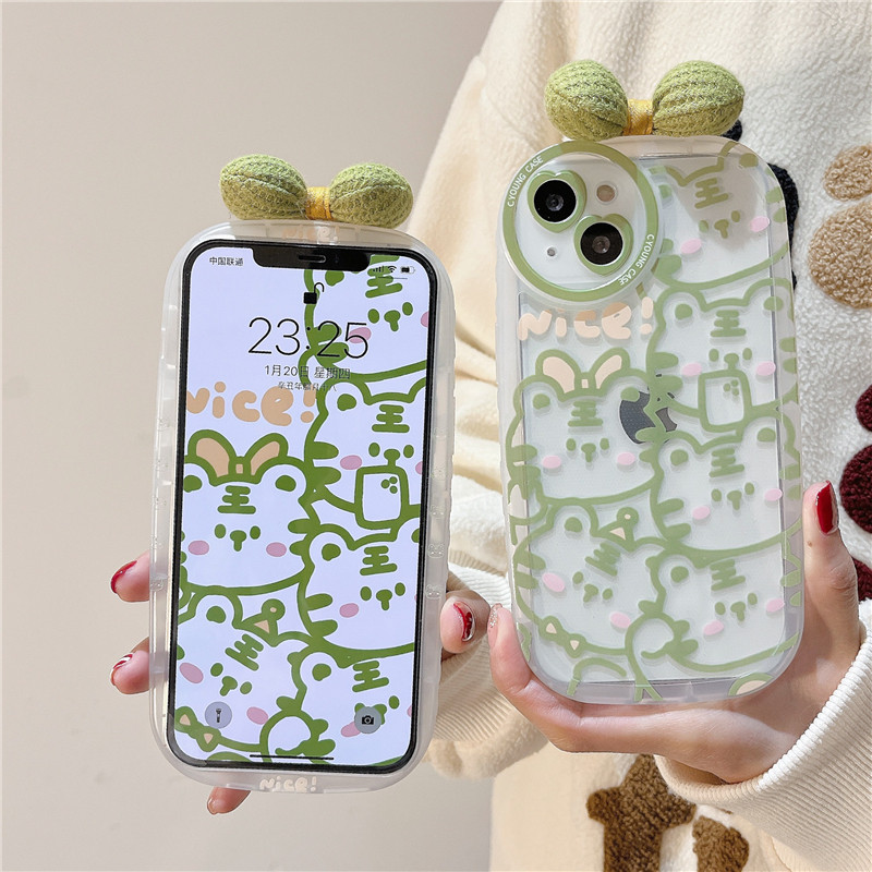 Cute cartoon green line Tiger butterfly knot applicable 12 11Pro Max Apple X XS XR SE 13 mobile phone protective shell iPhone7p female 8plu
