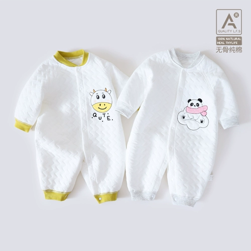 Детское демисезонное стеганое удерживающее тепло милое боди подходит для мужчин и женщин для девочек, зимний комбинезон для новорожденных, увеличенная толщина