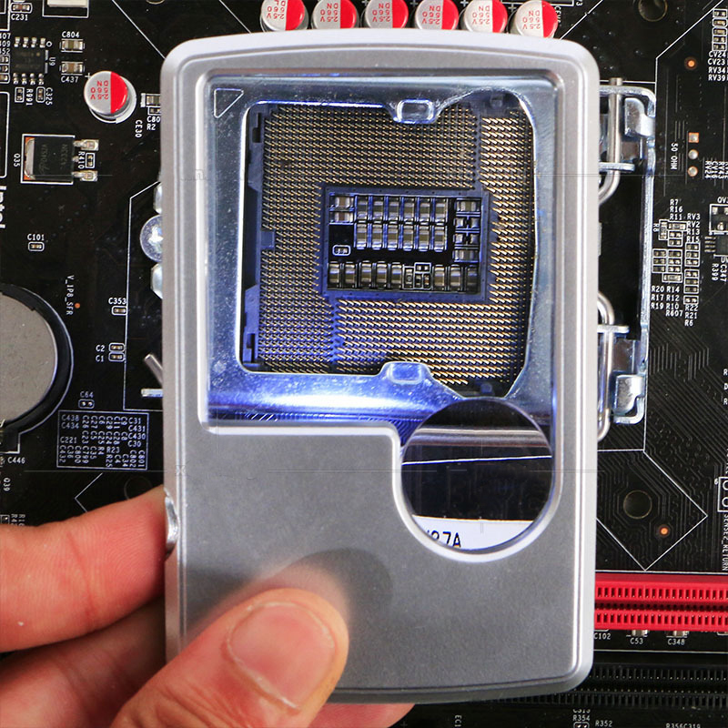 Card type magnifying glass stamp HD portable children kindergarten elderly watching mobile phone reading 10 with le light business card type pocket small square 20 mini handheld 1000