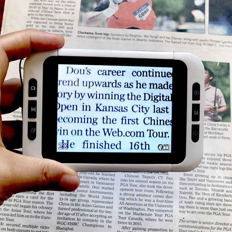 Low Vision Reading Book Read Newspaper Electronic Magnifier Seniors Electronic Aids 32 Multiples Code Magnifiers Portable 30 HD High-times 60 Students Low Vision Readers 1000