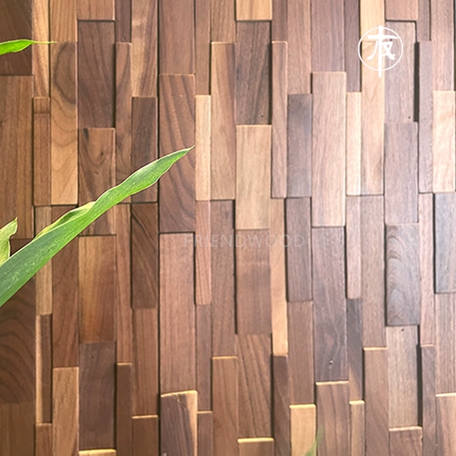 Светлые роскошные 3D длинные деревянные полоски из черного ореха, мозаичный фон, украшение для стен, украшение для стен отеля, клуба, кафе