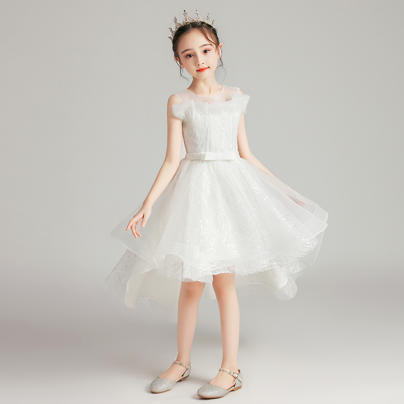 White Girl Birthday Princess Dresses Dresses Children Wedding Dress Fluffy Dress Fluffy Girls Evening Dress Children Piano out of summer