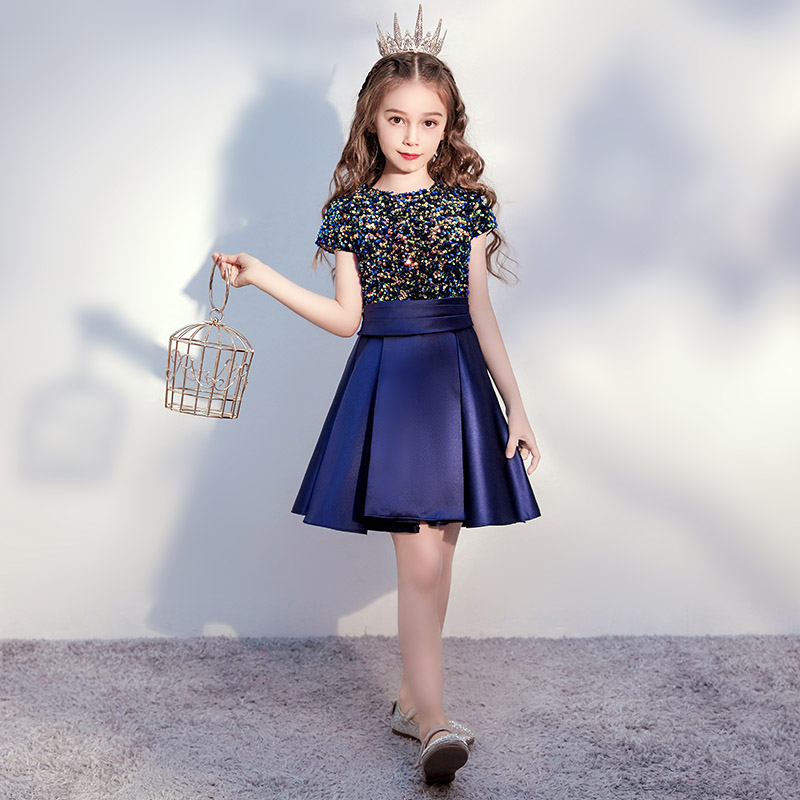 Girl Gown Princess Dress High-end Small Host Birthday Performance Walk Show CUHK Children's Piano Competition Act Out of Autumn