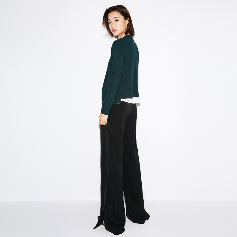 Outlets AMII giải phóng mặt bằng Minimalism) mùa xuân Outfit New Straight rõ ràng Màu Irregular opener áo len áo khoác