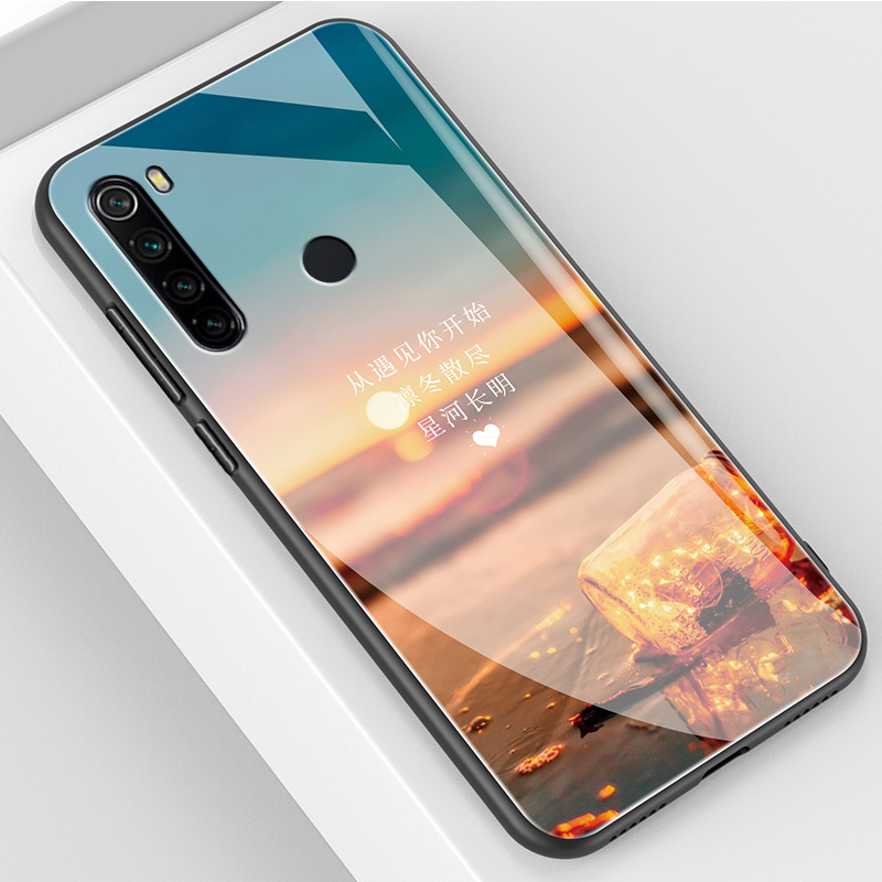 Red Rice Note8 & Wishing BottleRed rice note8 Mobile phone shell Redmi   note8 pro Glass Protective shell redmi   not8por All inclusive Fall prevention ultrathin noto8 Soft and hard silica gel millet Shell men and women originality personality tide