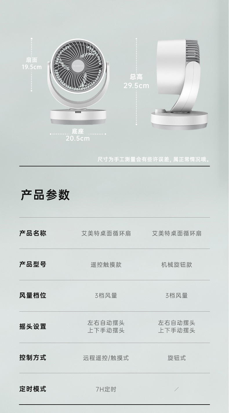 艾美特 可遥控空气循环扇 三叶涡轮巨幅扇叶 图16