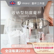 British vinland measuring cup with scale plastic kitchen liquid milk milliliter cup baking tool