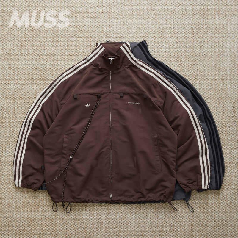 In Stock Song for the Mute X Adidas Collaboration Patchwork Pocket Stand Collar Casual Striped Jacket In Stock Song for the Mute X Adidas Collaboration Patchwork Pocket Stand Collar Casual Striped Jacket