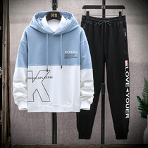 Youth autumn long sleeve T-shirt suit Boy 13 Junior High School High School sweater 12-15 year old male boy handsome autumn clothes