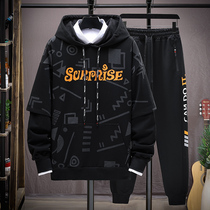 Boy Spring Autumn Season Long Sleeve Sweater Suit 12 Year Old 15 Tide Great Boy Sports Clothes 16 Junior High School Students Handsome 2 sets