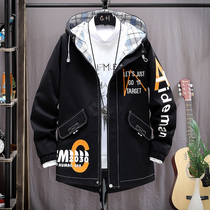 Boy handsome jacket spring Korean version of foreign style tide childrens clothing Korean jacket 12 years old 15 middle child Spring and Autumn windbreaker men