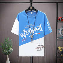 Short sleeve T-shirt male 2021 Summer clothing new youth high school raw Han version Fat boy half sleeve big boy blouses