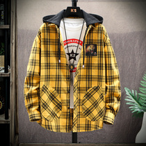 Boy spring and autumn Korean shirt fat boy coat 12-15 years old middle and big children on clothes hooded shirt male tide