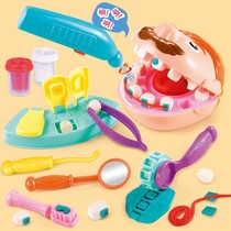 Tiki Sound Colorful Mud Little Dentist Tooth Extraction Kids 3-6 Years Clay Rubber Mud Tool Mold Set DIY Toys
