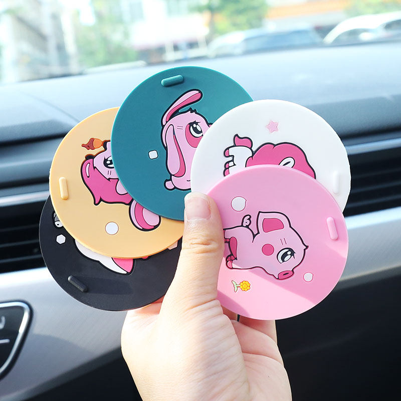 Car water coaster universal car slot pad coaster Silicone cartoon cute car interior decoration supplies Daquan