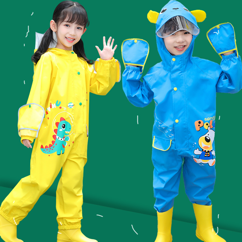 Children's Lieven Raincoat Rain Pants Suit All Over The Body Kids Baby Dinosaur Rain Cape Boys And Girls Play Water Kindergarten Rain Gear