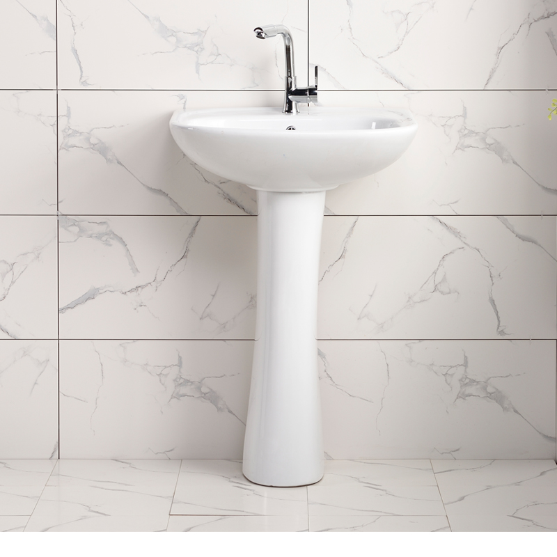 Column Basin Balcony Upright Post Type Washbasin Pool Makeup room Cosmetic Room for Ceramic Home Patio Outdoor Floor Wash Basin