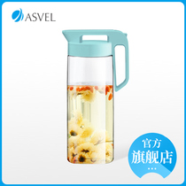 ASVEL Japanese cold water bottle cool white water bottle high temperature juice pot plastic transparent water bottle household cold water bottle