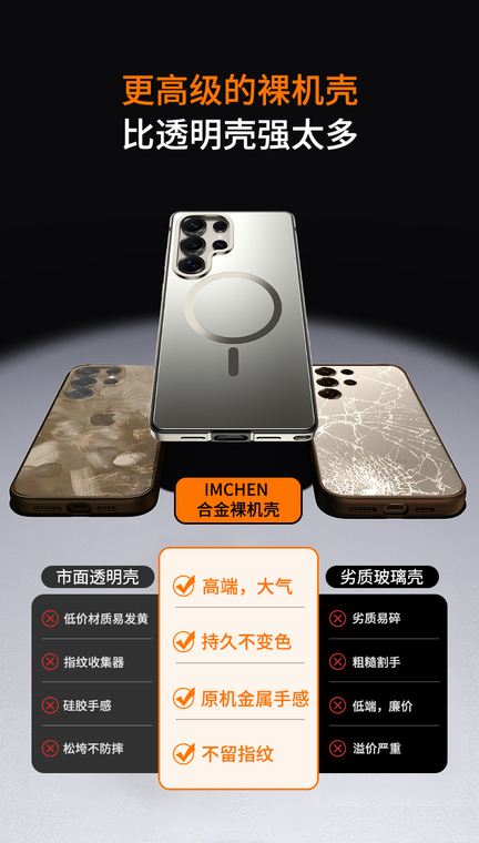 IMCHEN【Metal 】 MagSafe S25, S25 Plus, S25 Ultra Samsung Phone Case