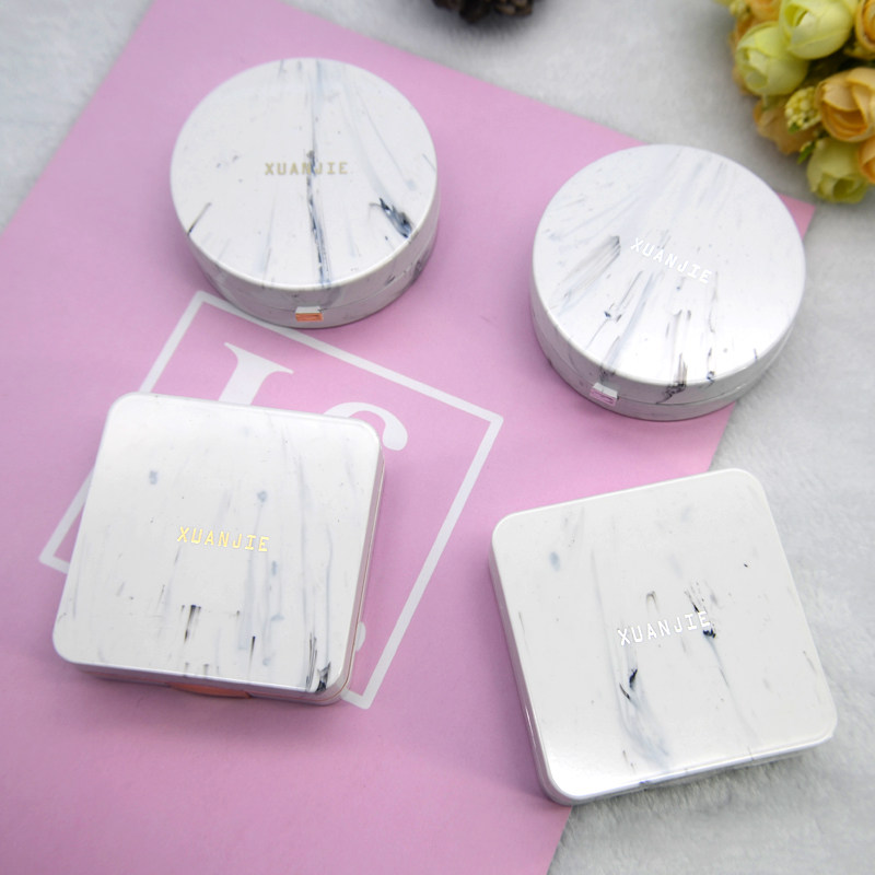 Contact lens case minimalist retro marble beauty pupil box lukewarm wind containing box tennis red Teenage Myopia