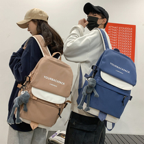 Large capacity schoolbag male fashion trend ins Wind backpack female Korean version of high school college students couple travel backpack