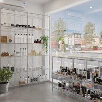 Nordic Wind Light Lavish Stainless Steel Floor Glass Side Cabinet Minima Wine Cabinet Collection Cabinets Ins Transparent Against Wall Display Cabinet