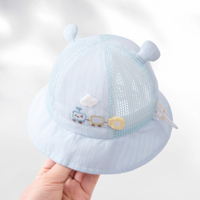 Baby Hat Thin Summer Baby Boy Sun Protection Hat Newborn Small-Month Sun Hat Outing Infant Bucket Hat — 2